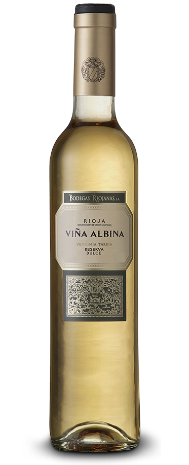 Fotografía de una botella de Viña Albina Vendimia Tardía Reserva Dulce.