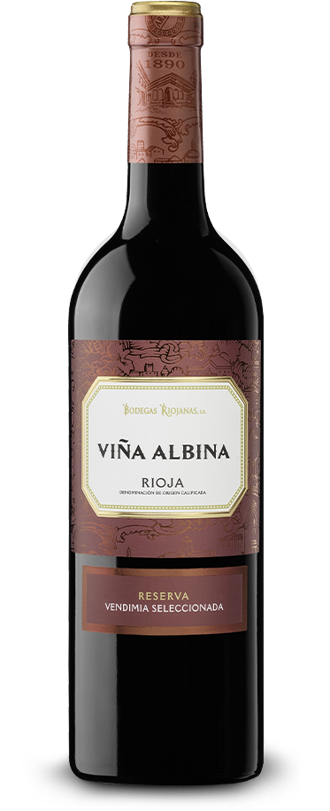 Fotografía de una botella de Viña Albina Reserva Vendimia Seleccionada.